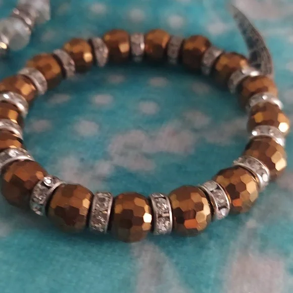 4 PC Crystal Beaded Faceted Rhinestone Stretch bracelets - Picture 4 of 11